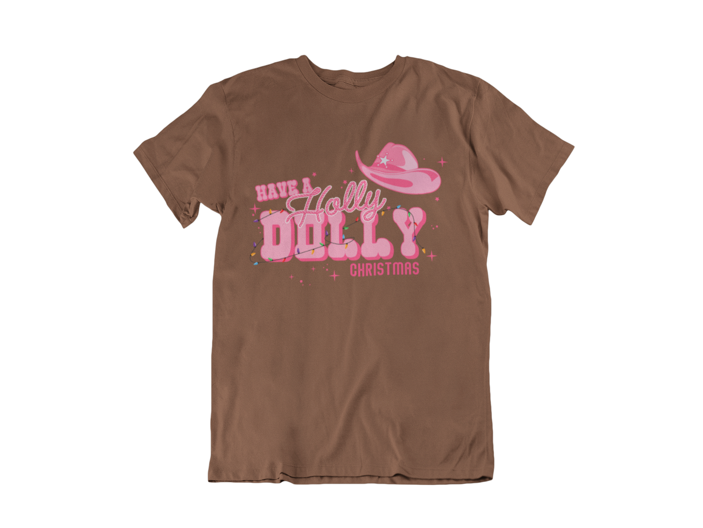 Have a Holly Dolly Christmas Pink Western Hat T-Shirt