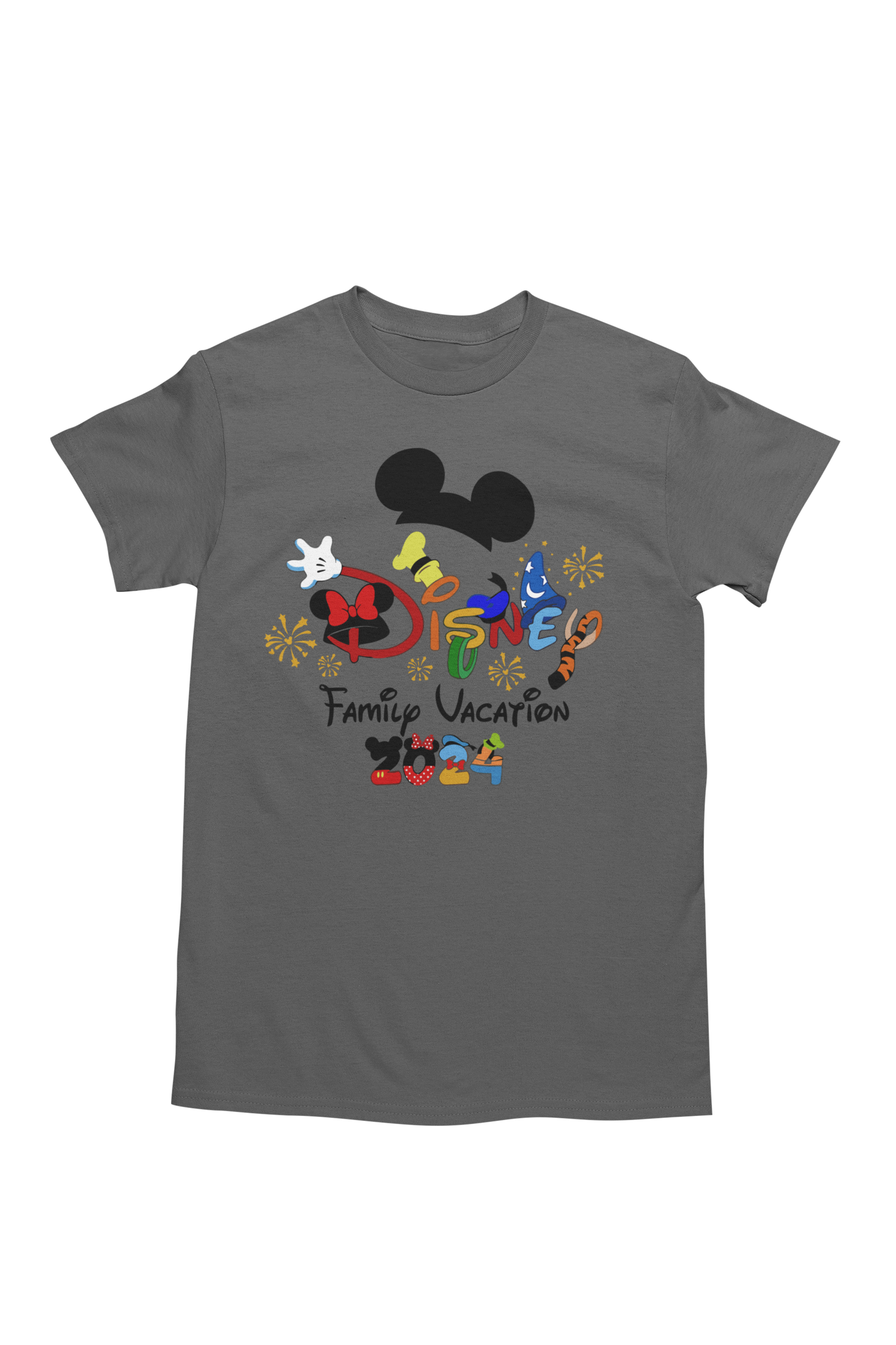 Disney Family Vacation 2024 Character Shapes T-Shirt Adult or Youth