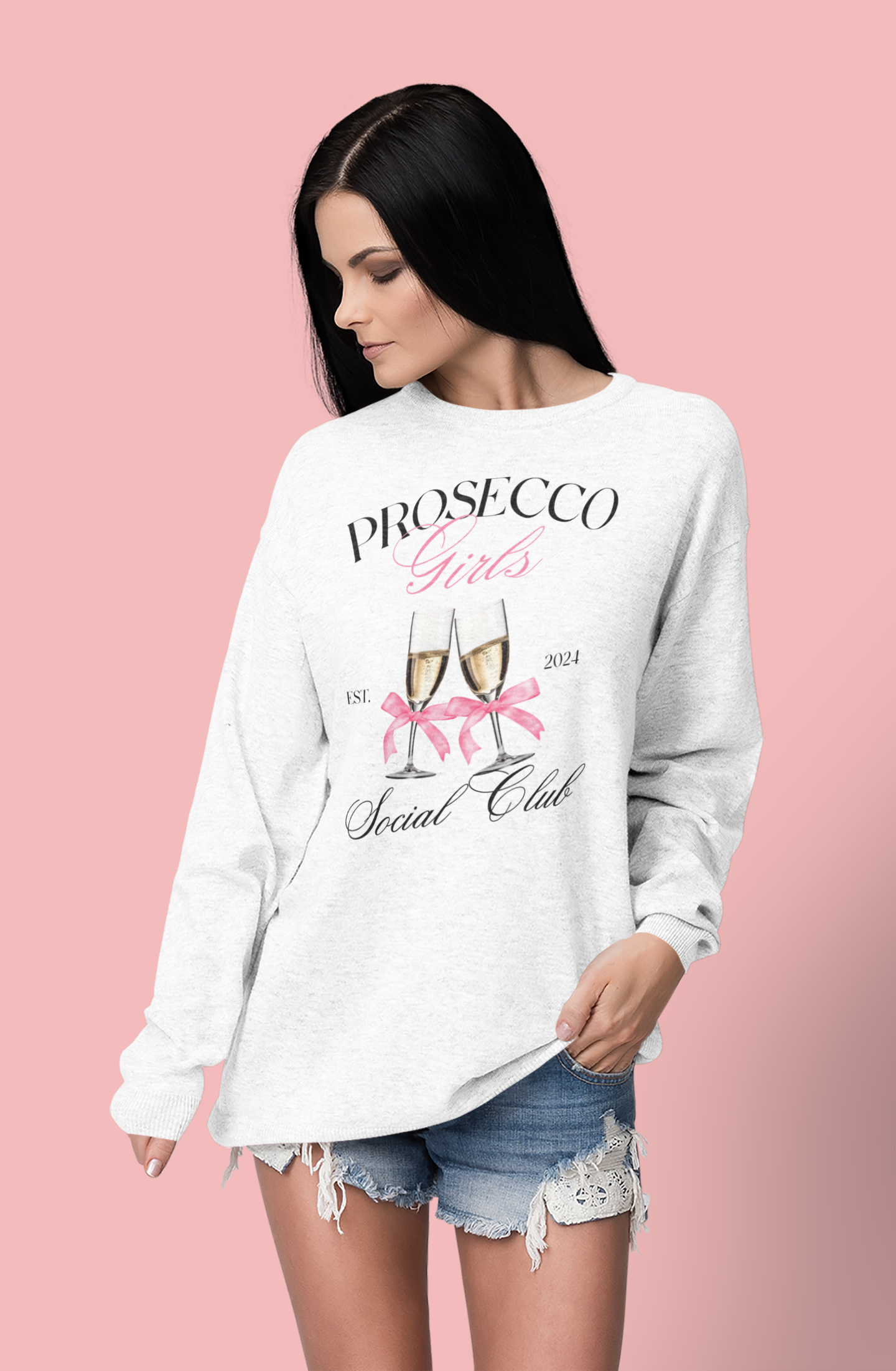 Prosecco Girls Social Club Crewneck Sweater