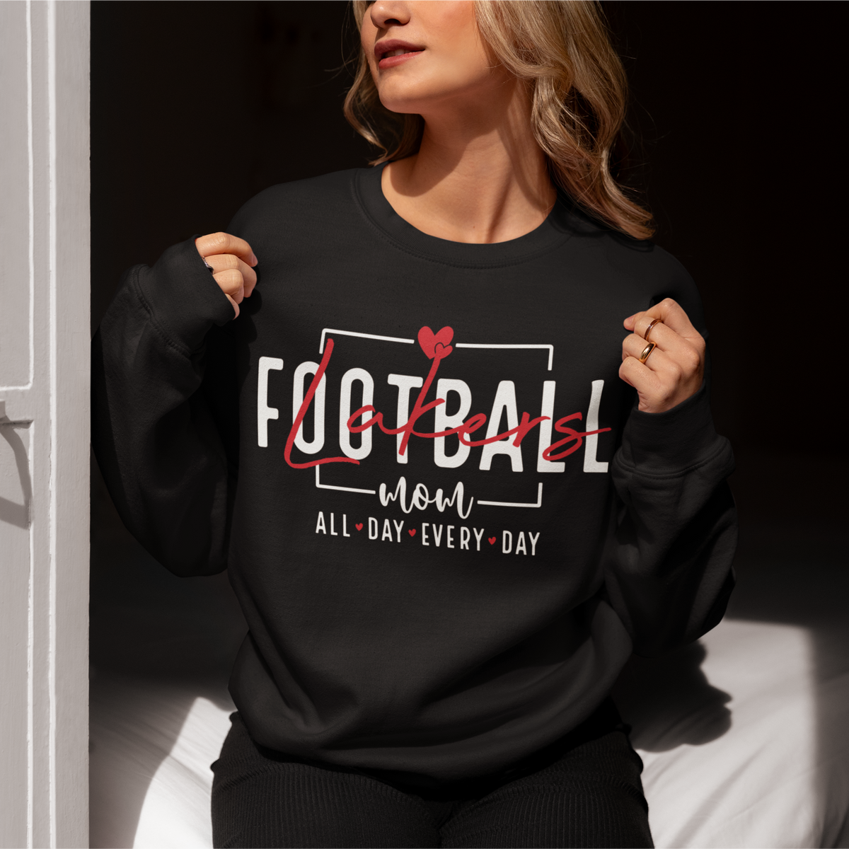 Lakers Football Fanwear Football Mom Every Day All Day Crewneck