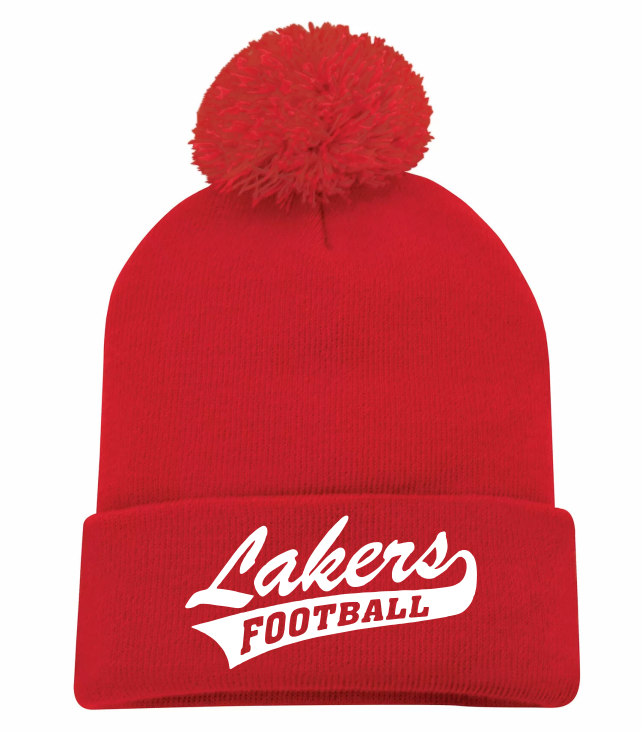 Lakers Football Embroidered Pom Pom Toque