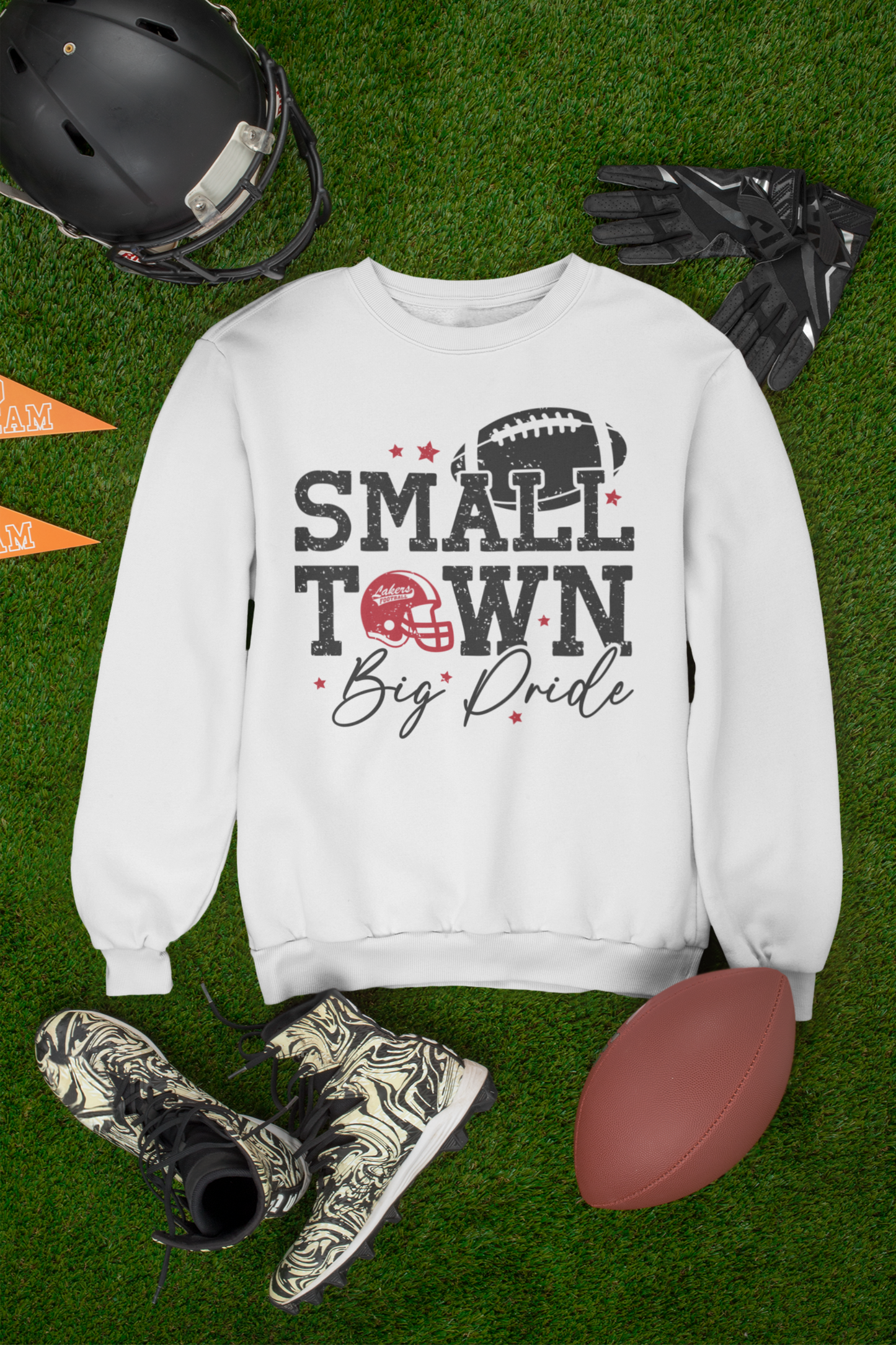 Lakers Football Small Town Big Pride Crewneck