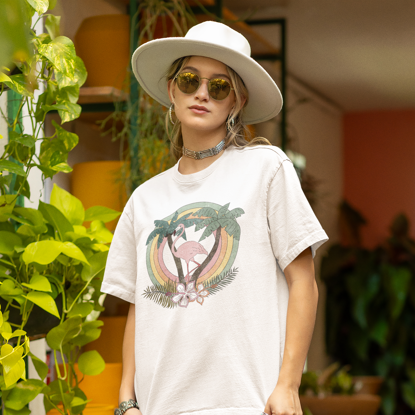 Rainbow Flamingo Tee