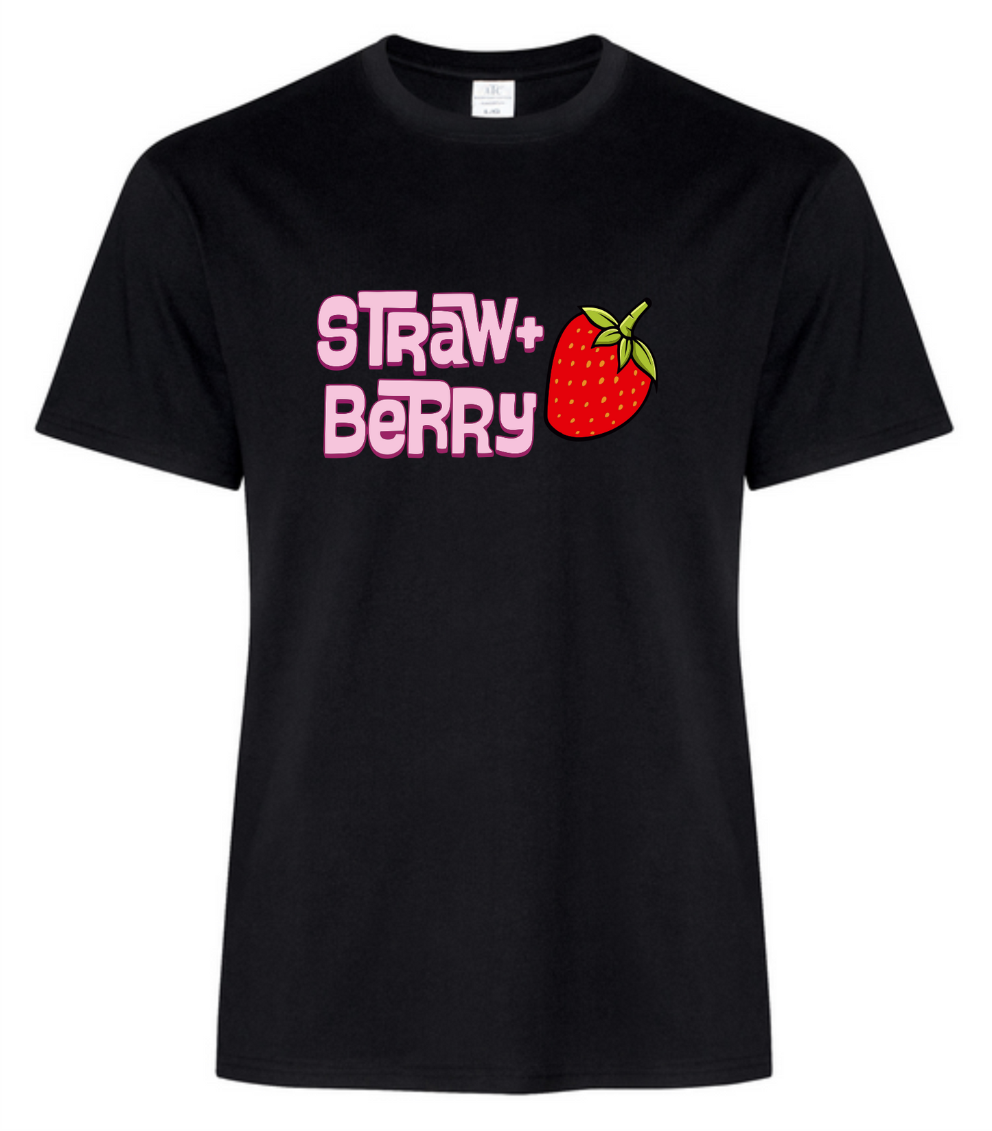 Adult Ringspun Straw + Berry Tee