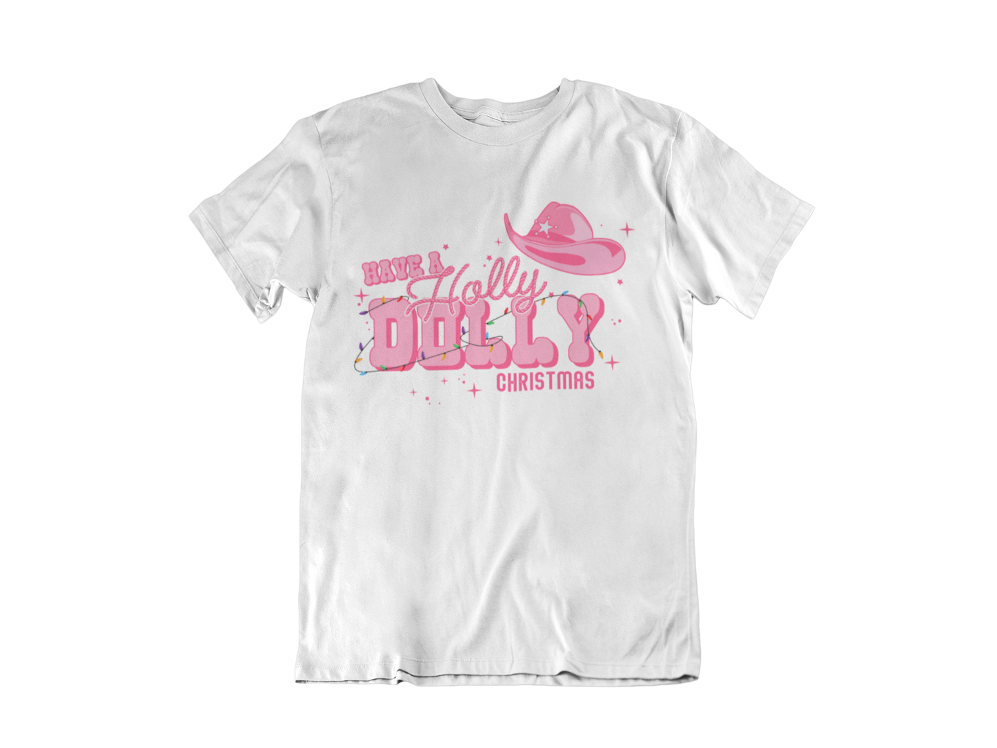 Have a Holly Dolly Christmas Pink Western Hat T-Shirt