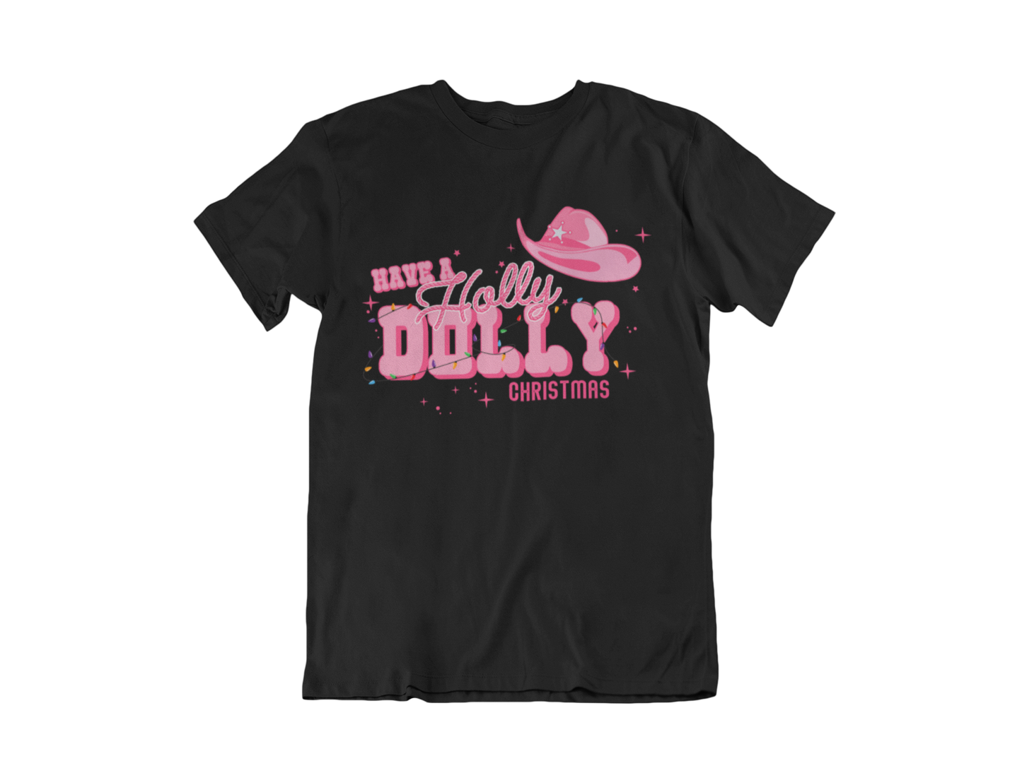 Have a Holly Dolly Christmas Pink Western Hat T-Shirt