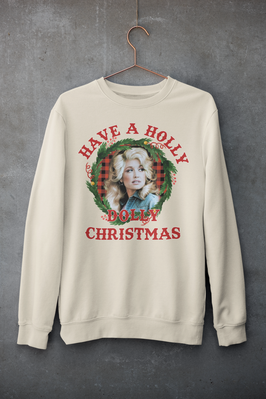 Have a Holly Dolly Christmas Wreath Sweater