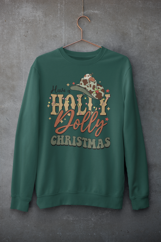 Have a Holly Dolly Christmas Funky Cowboy Hat Sweater