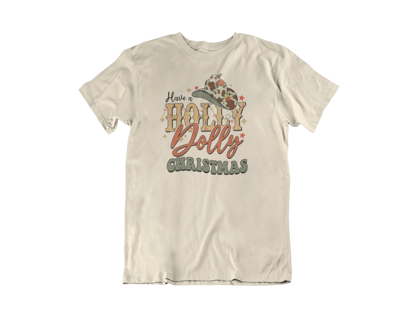 Have a Holly Dolly Christmas Funky Cowboy Hat T-Shirt