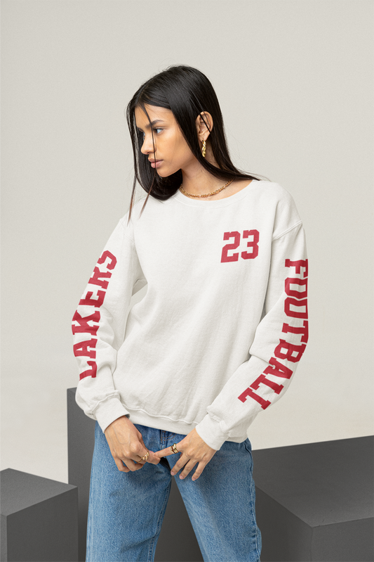Lakers Football Custom Sleeve Crewneck