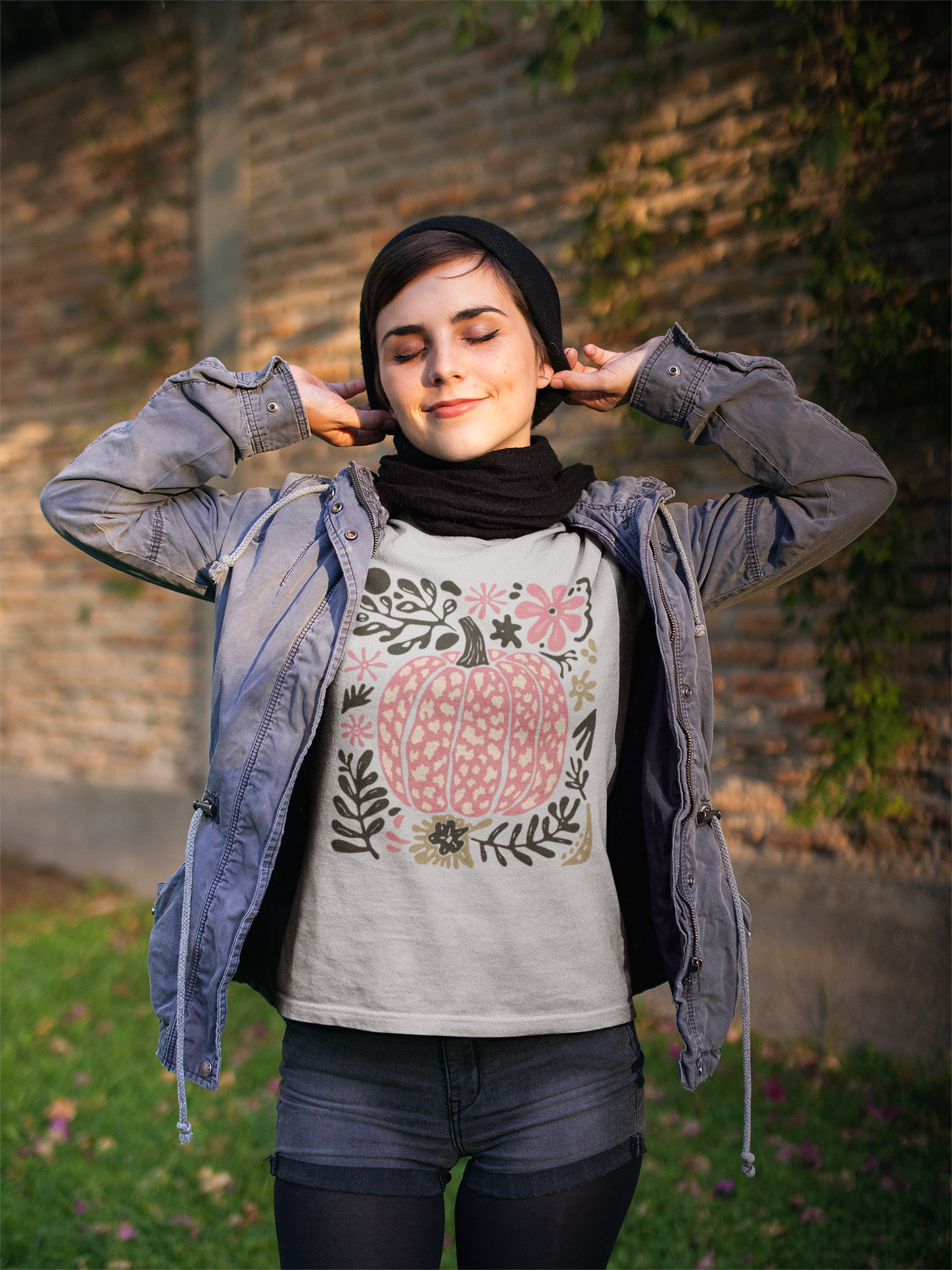 Pink Pumpkin Cozy Fall Tee