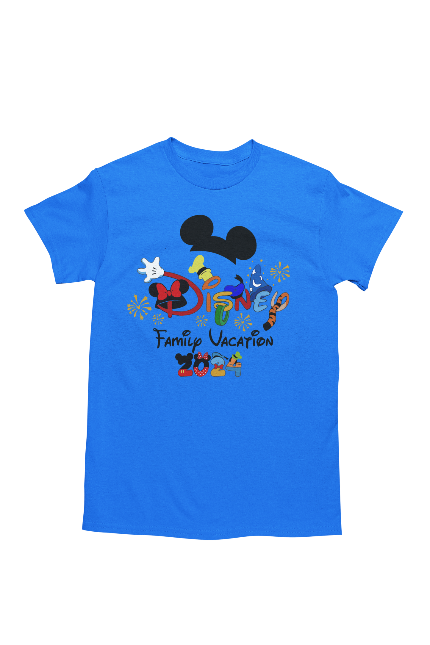 Disney Family Vacation 2024 Character Shapes T-Shirt Adult or Youth
