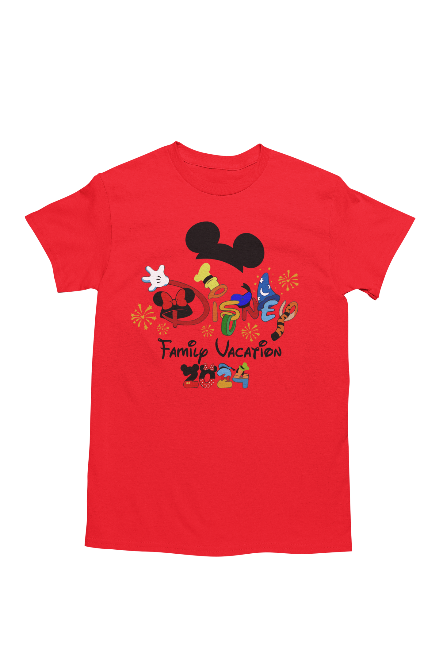 Disney Family Vacation 2024 Character Shapes T-Shirt Adult or Youth