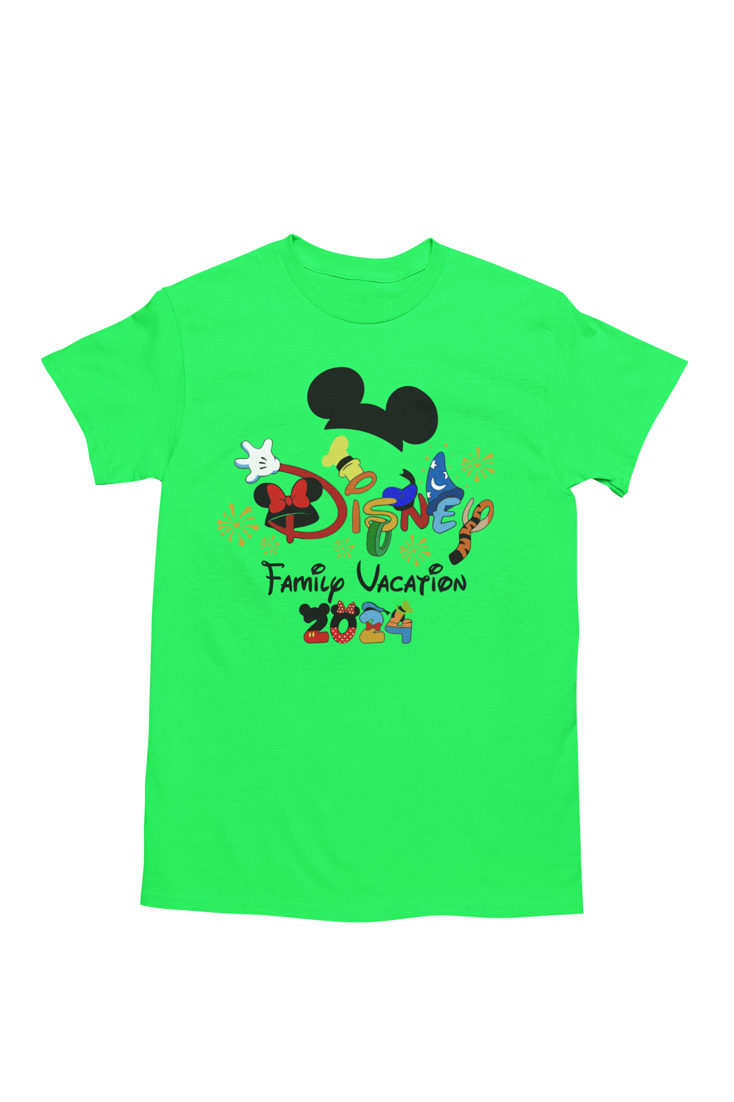 Disney Family Vacation 2024 Character Shapes T-Shirt Adult or Youth
