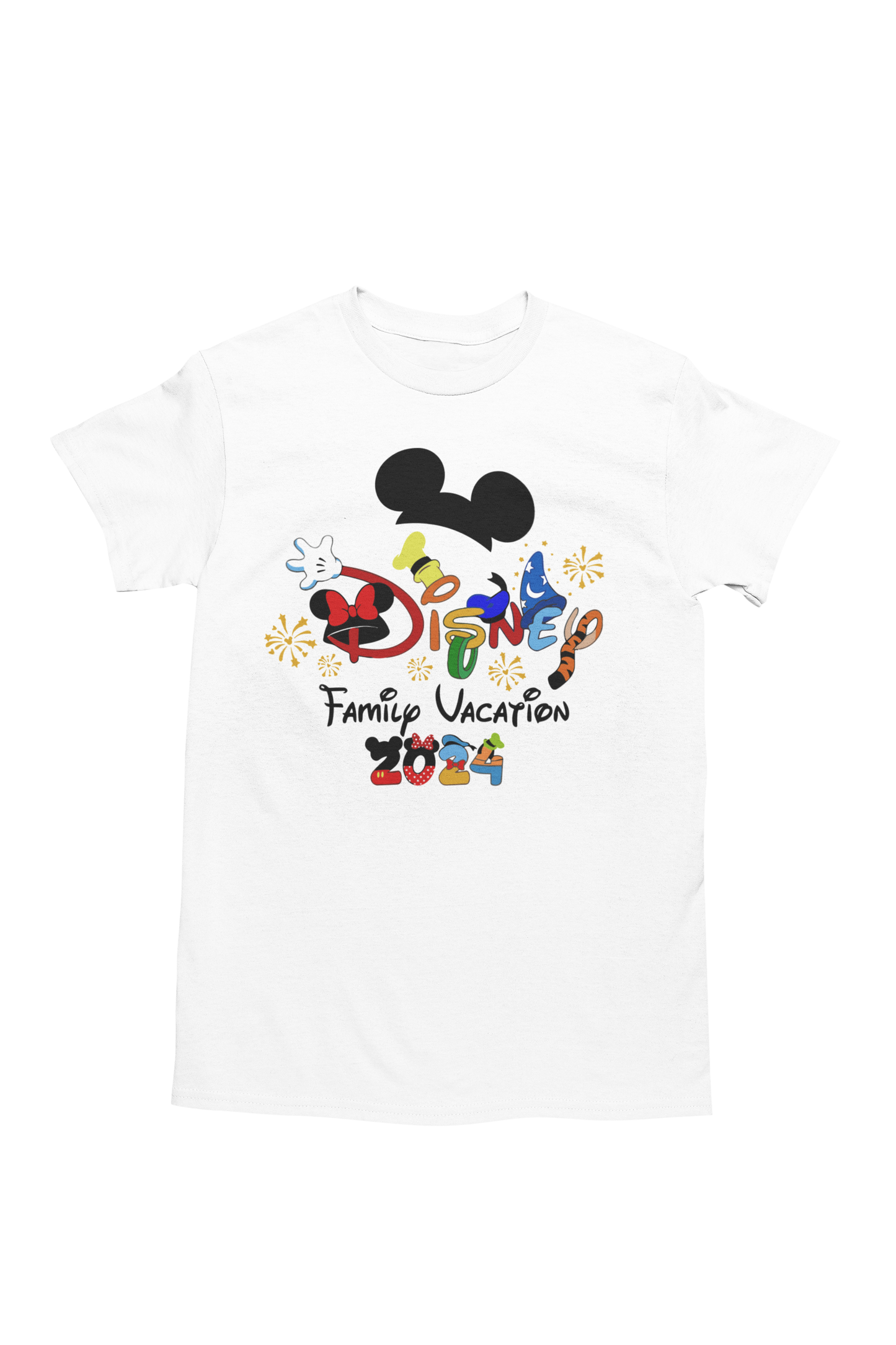 Disney Family Vacation 2024 Character Shapes T-Shirt Adult or Youth
