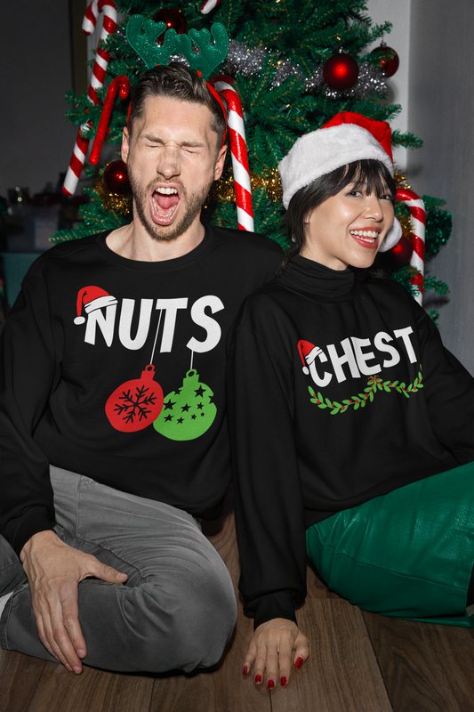 His and Hers Chest Nuts Crewneck Sweatshirt or T-Shirt