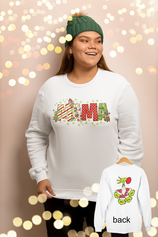 Personalized Mama Family Grinch Crewneck