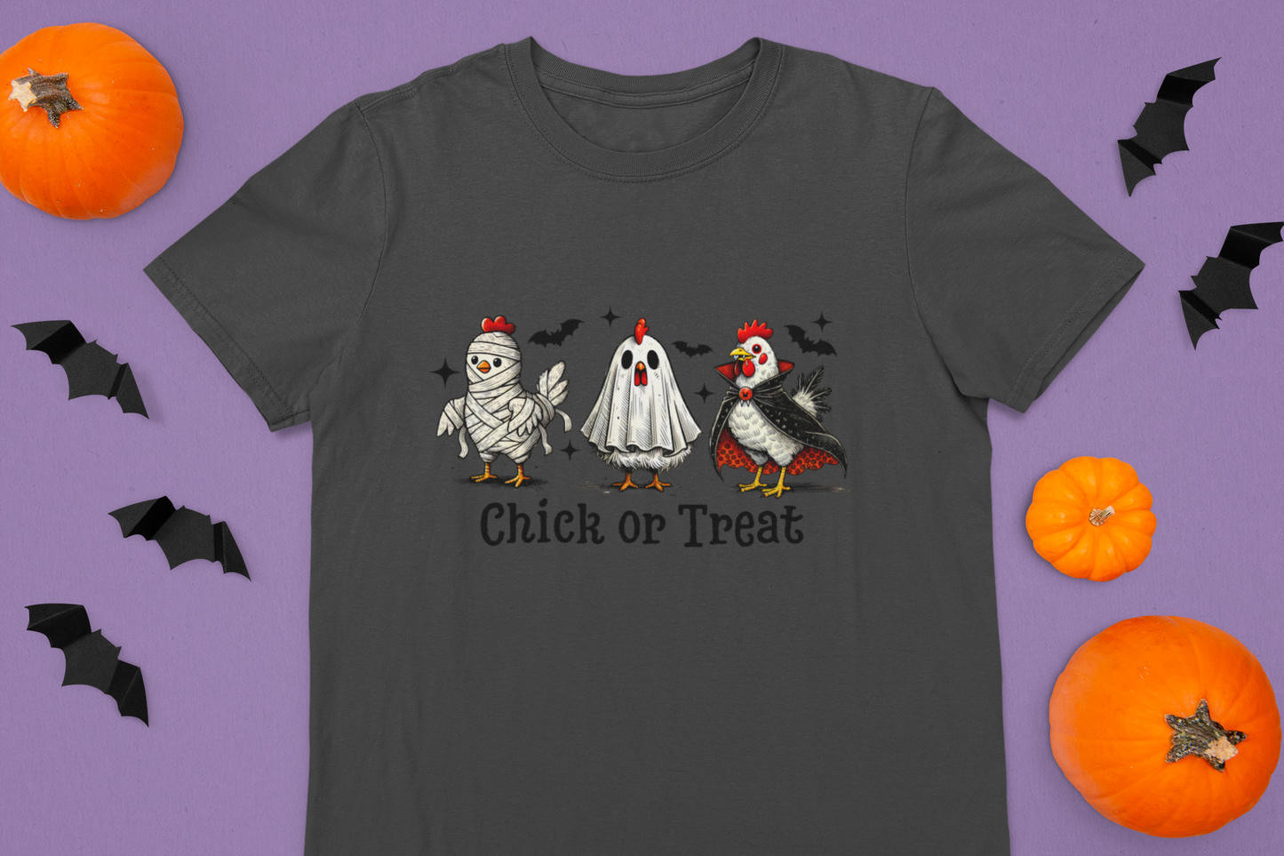 Chick or Treat Halloween Chicken Tee