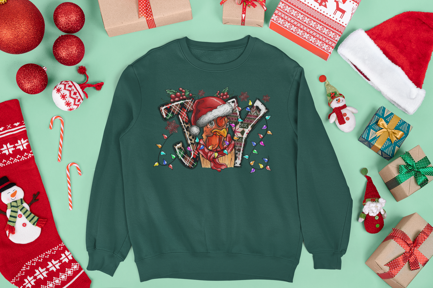 Joy Christmas Chicken Sweater