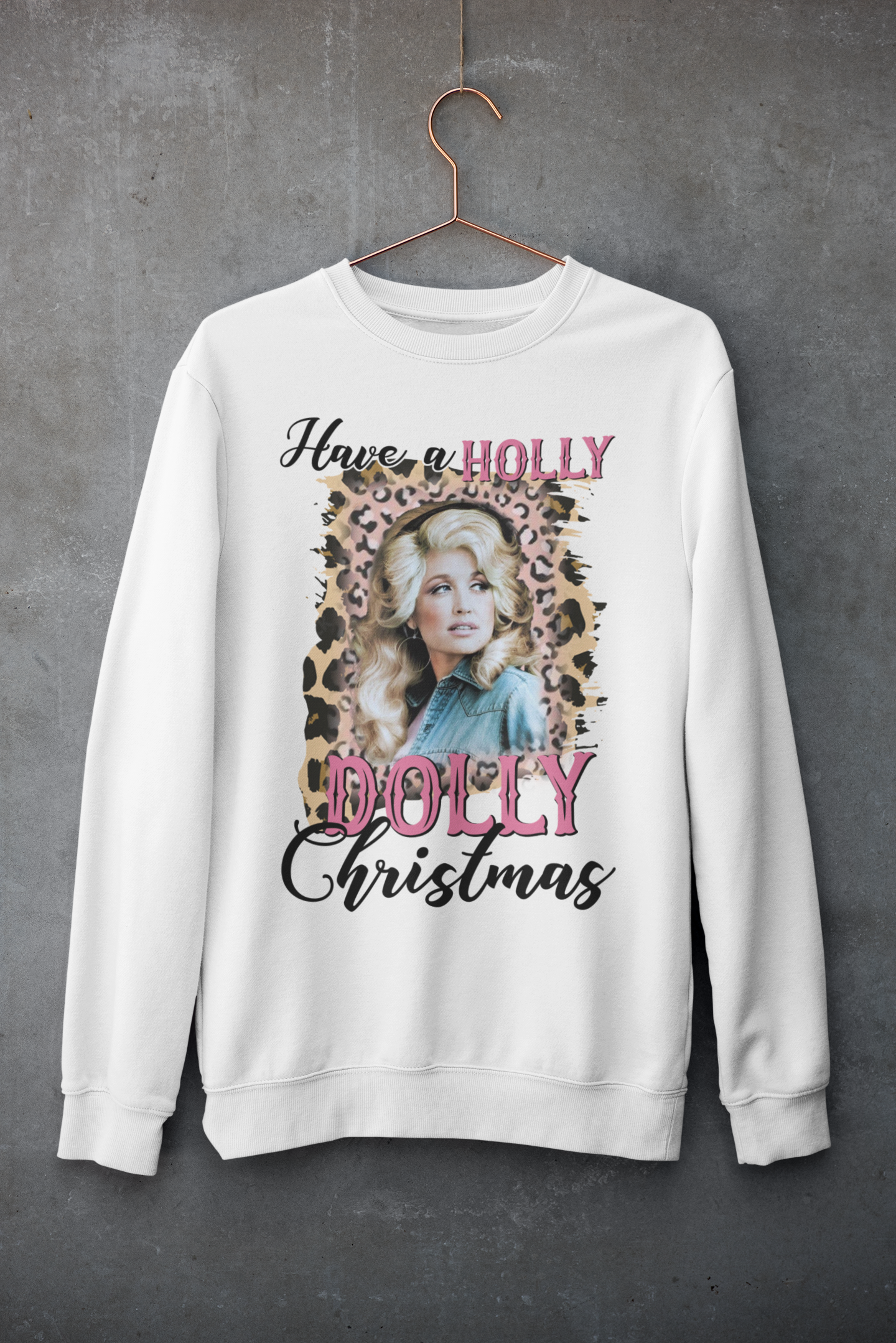 Holly Dolly Christmas Leopard Sweater