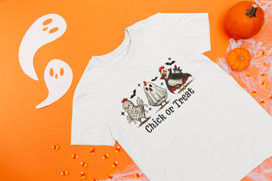 Chick or Treat Halloween Chicken Tee