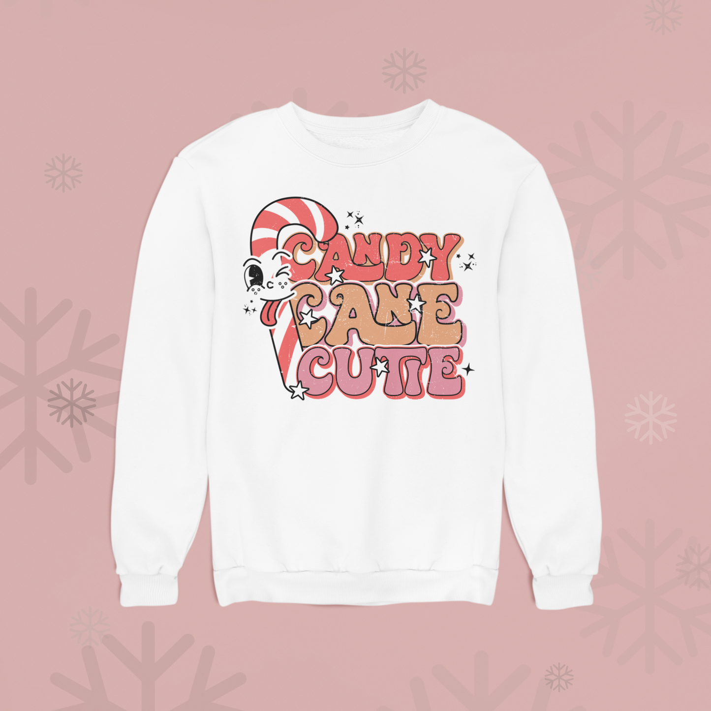 Candy Cane Cutie Retro Crewneck