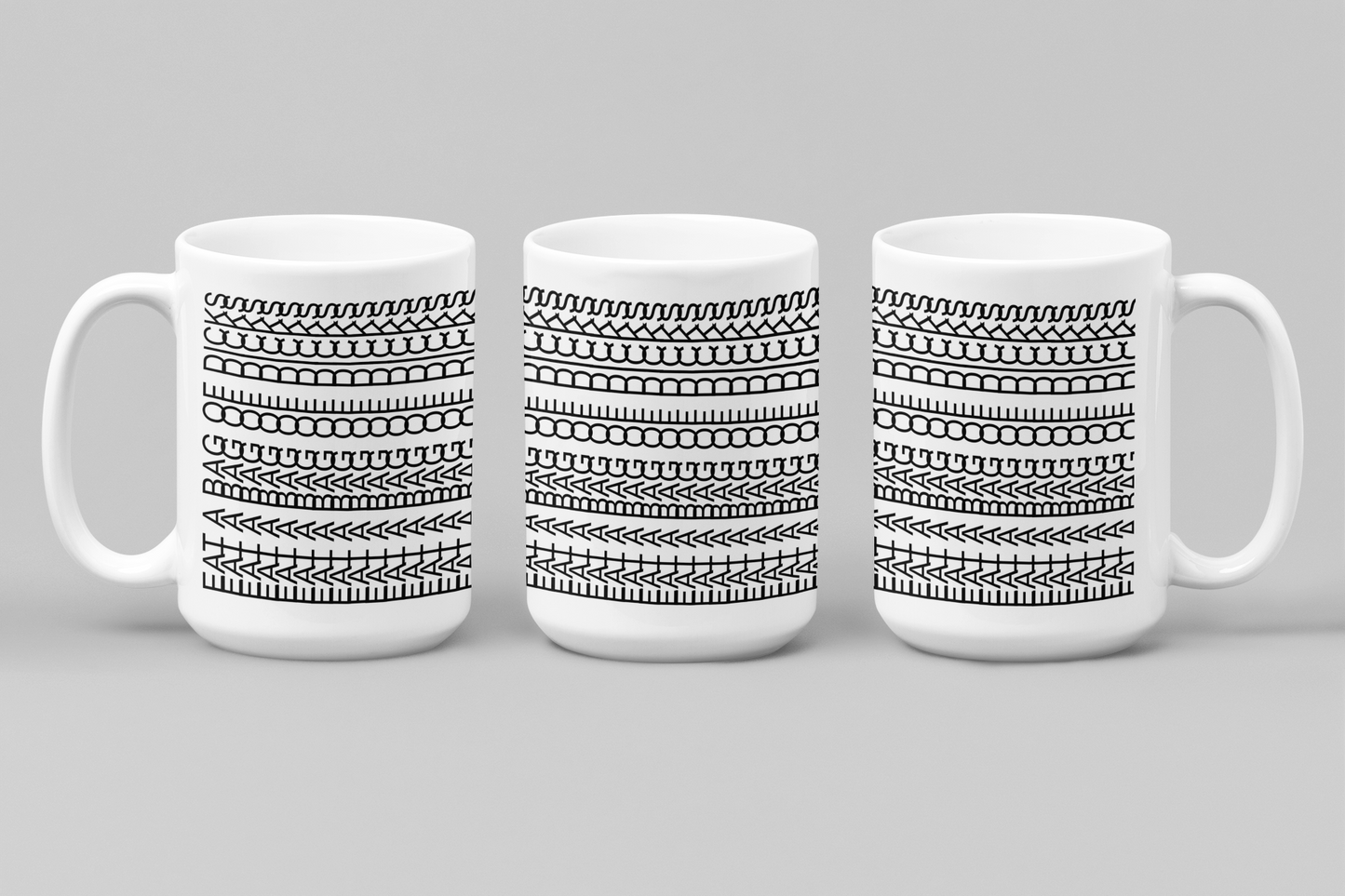 15oz Naughty Knits Mug - Eat A Bag of Dicks
