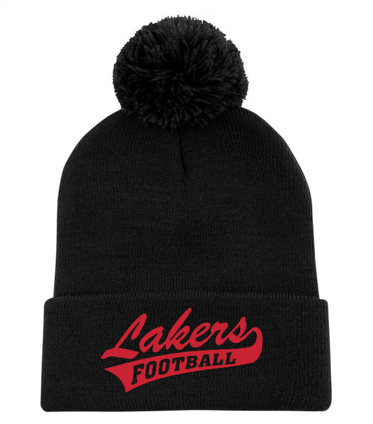 Lakers Football Embroidered Pom Pom Toque