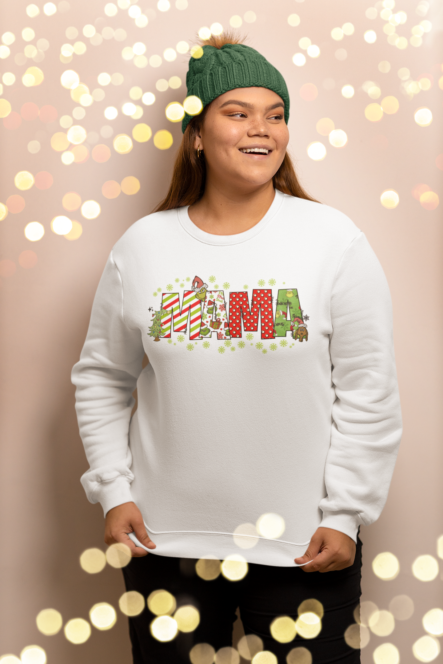 Personalized Mama Family Grinch Crewneck