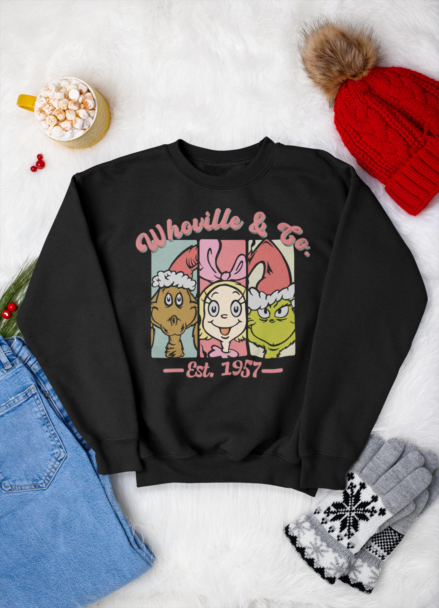 Whoville & Co Vintage Grinch Crewneck