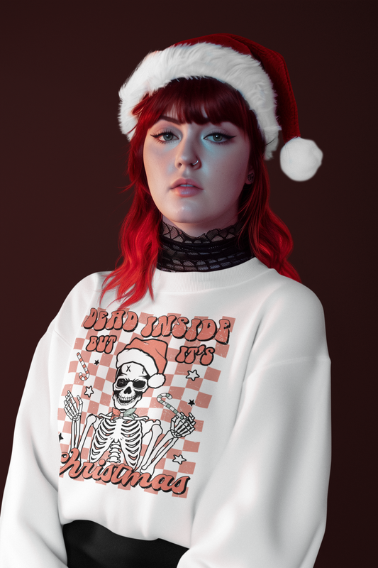 Dead Inside But It's Christmas Retro Christmas Crewneck