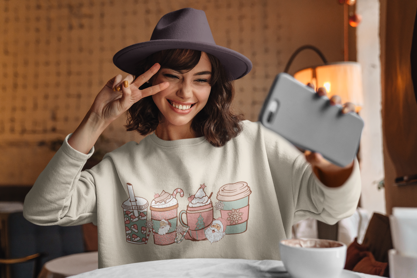 Christmas Coffee Line Up Retro Crewneck