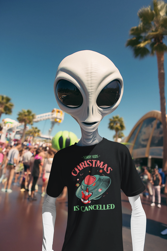 Sorry Kids Christmas Is Cancelled UFO Tee
